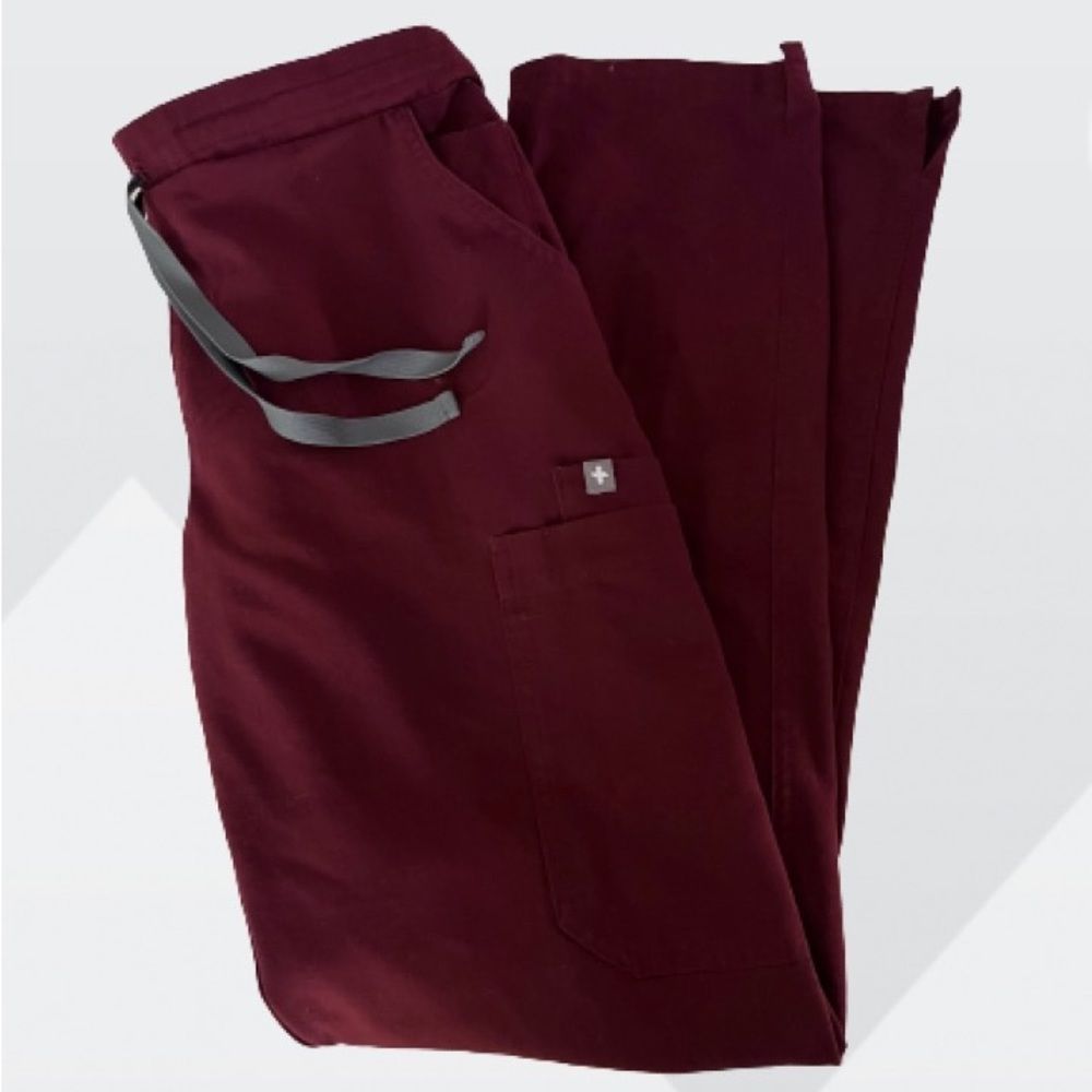 Maroon Figs scrub pants